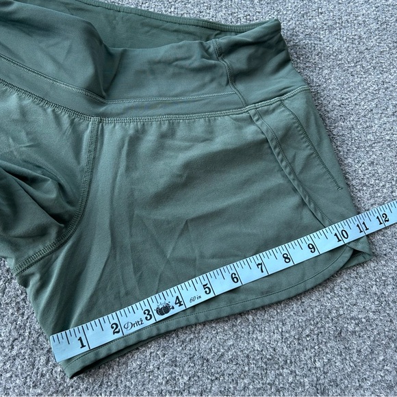Lululemon Speed Up Shorts Womens 4 Green Lined Running Athletic Zip Pocket - Picture 5 of 14